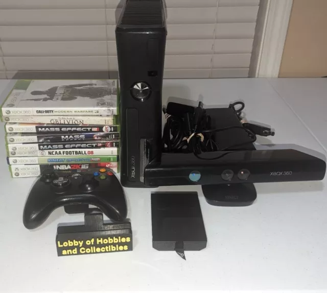 Xbox 360 250gb Hard Drive Slim Console Bundle, 2 Controllers, Cables, Tested!