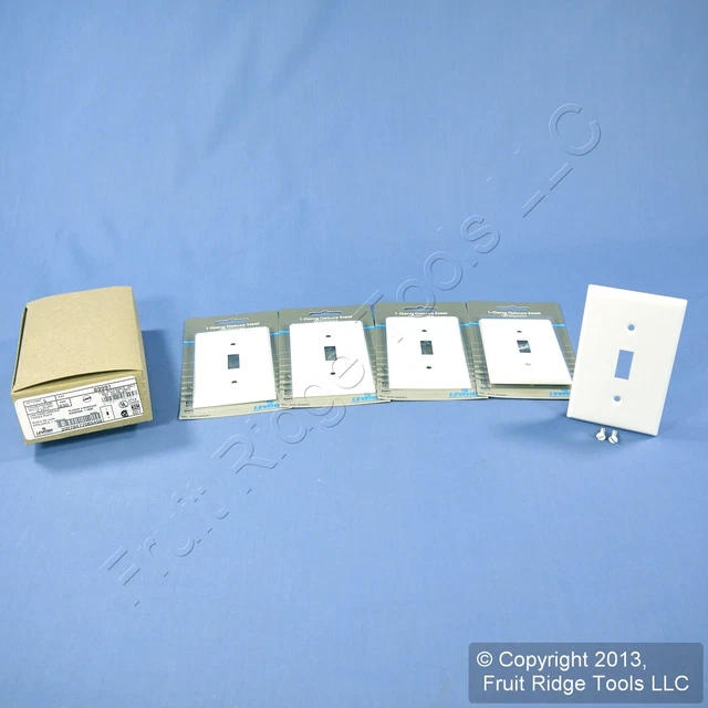 5 placas de interruptor de pared Leviton de metal blanco 89991