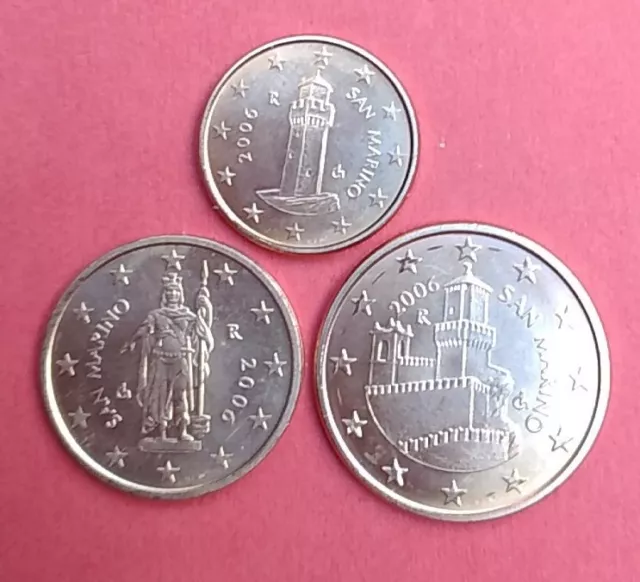 Münzen San Marino 2006 1, 2 & 5 Cent