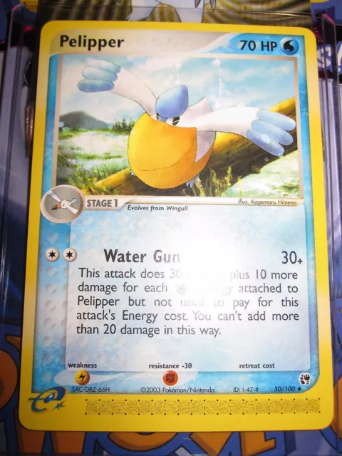 Pokemon Mint (◕‿◕✿) Ex Sandstorm English Pelipper 50/100 Unco 1St Edition (2003)