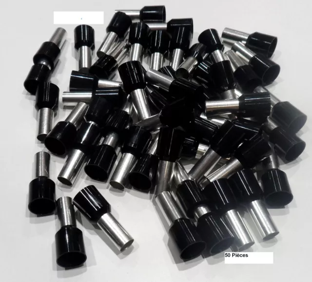 Embouts de cablage 25 mm² noir le lot de  50 pièces