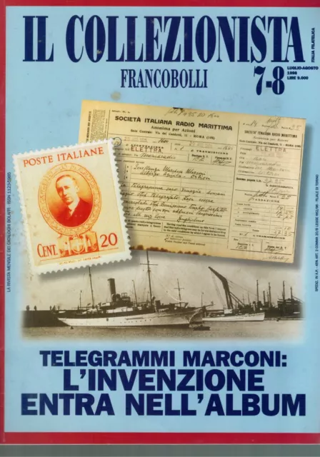 Il Collezionista Rivista Filatelica di Francobolli  n. 7-8 Luglio-Agosto 1998