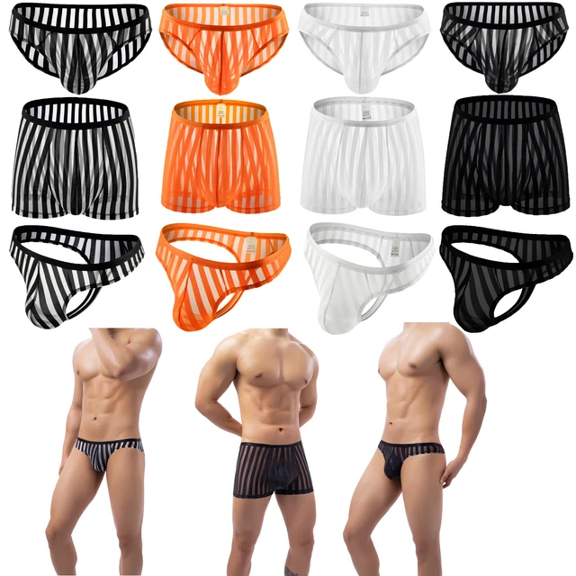 Produktbild von Herren Durchsichtige Slip Unterwäsche Sexy Tanga Unterhosen Fischnetz
