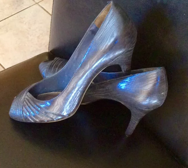 blue high heels Sz 9,39,Adrianna papell- Open Toes Excellent Condition 2