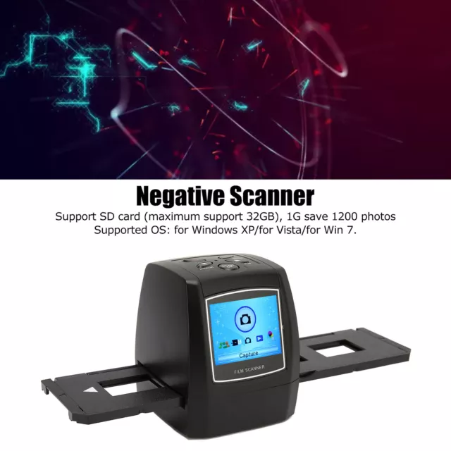 Film & Slide Scanner, Digital Film Scanner, 2.4in LCD Screen  Multifunctional Portable Photo Scanner Slide Film Negative Scanner for 35mm  135mm, Image