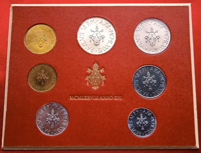 Vatican City, 1978 Lire Coin Set, with a silver 500 Lire, 11g, ø 29.3mm