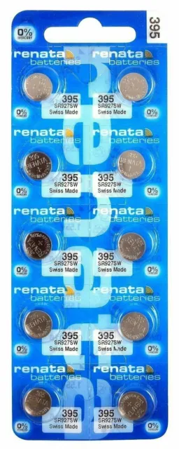 10 Original Renata SR927SW 395 Button Batteries