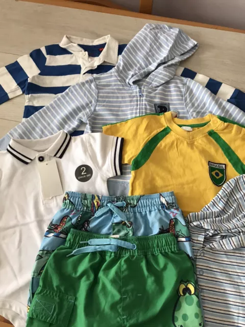 Boys Clothes Summer Bundle inc. Shorts, Jacket, Rompers & Top age 12-18 mths- a3