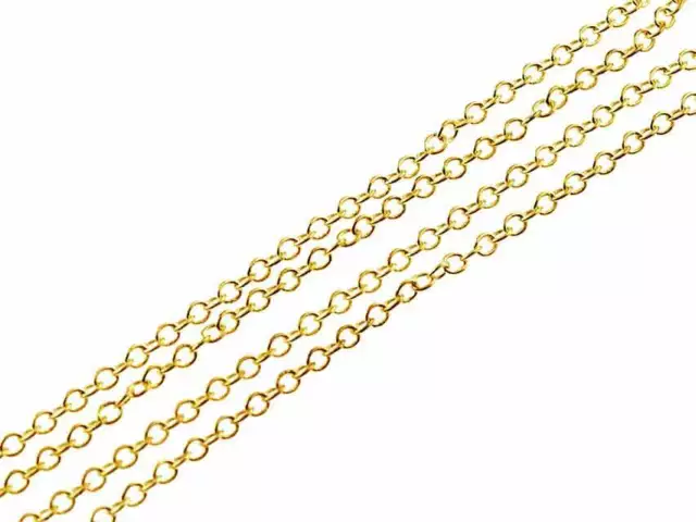 2 m feine Gliederkette in goldfarben, 2 x 1,5 mm (0,90 EUR pro m)