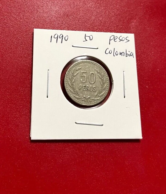 1990 50 Pesos Colombia Coin - Nice World Coin !!!