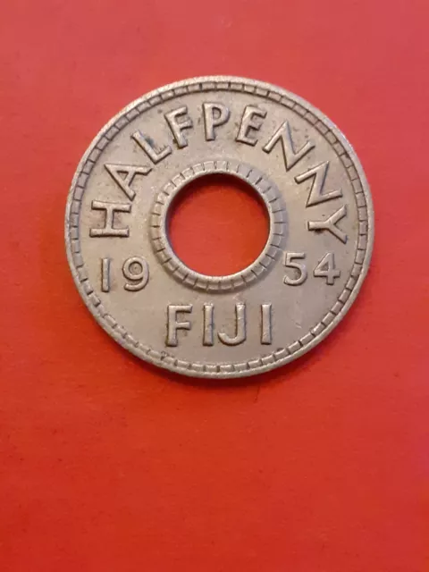 1954 Fiji Half Penny Coin. Elizabeth ii