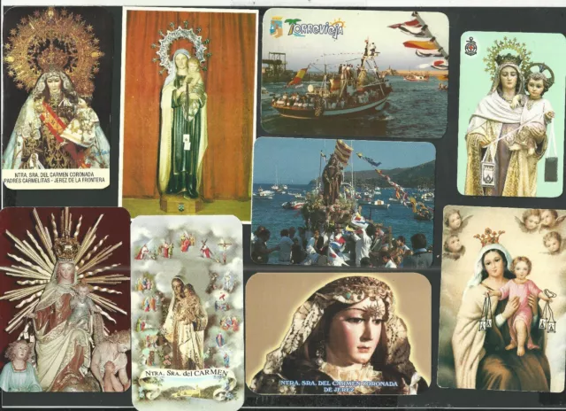 9 santinos Madonna del Carmine estampa  image pieuse holy card