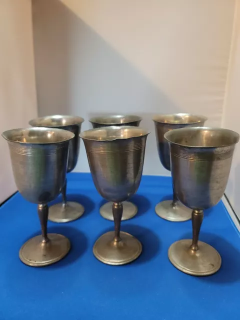 VINTAGE WINE GOBLETS Pewter Wine Goblets $49.99 - PicClick