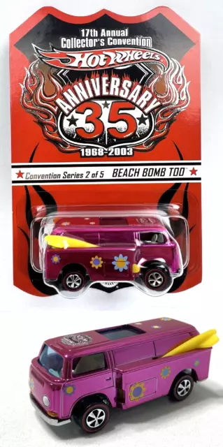 HOT WHEELS RLC VW T2 REDLINE BEACH BOMB TOO PINK 2003 35th ANNIVERSARY 1 of 5000