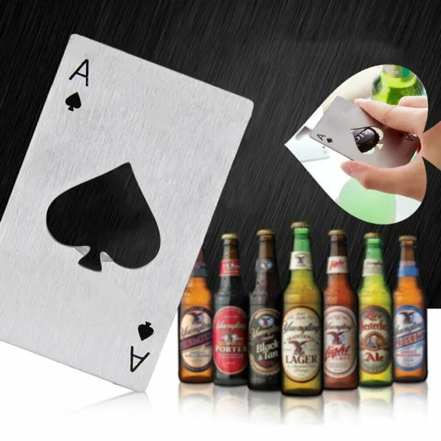 Pocket Tool Poker Bottle Opener Playing Card Ace of Spades EDC