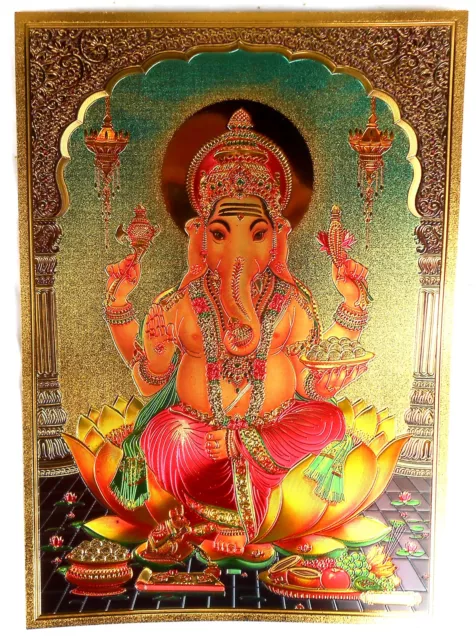 BILD  Indien Ganesha  Prägedruck  Ganesh Kunststoff Vorlage Tattoo sehr edel (1
