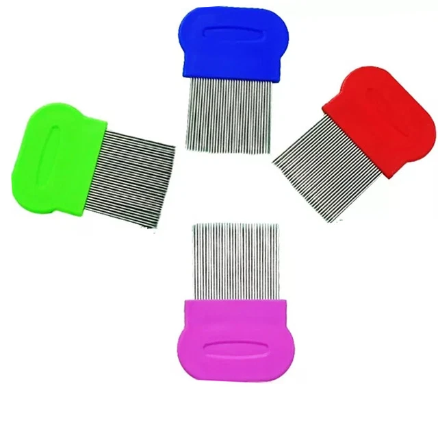 2 x Metal Nit Hair Lice Comb Handle brush Remove Head Lice Eggs Effectively
