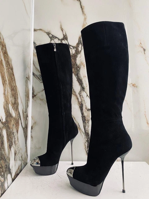 Damenstiefel Spitzschuh Über Das Knie Hohe Absätz Produktbild-Vorschau 9