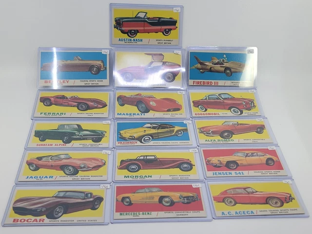 Vintage 1961 Topps Sports Cars Starter Set Lot X16 Most Ex-Nm
