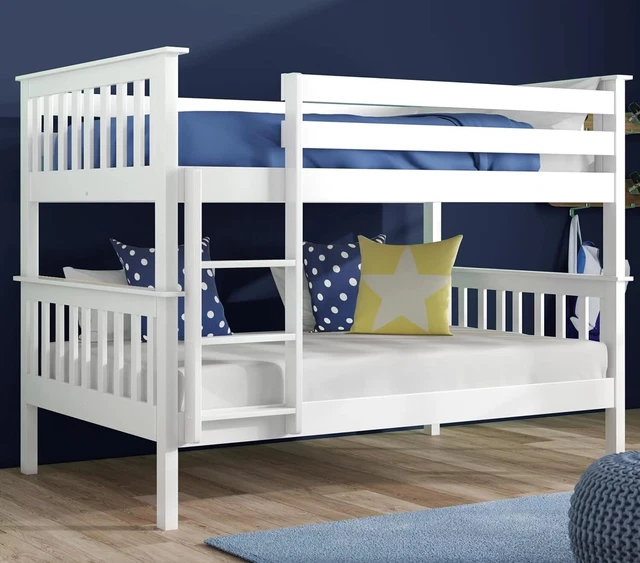 KIDS BUNK BEDS Double Pine Wooden Bunk Beds With Mattresses 3FT Single Bed Frame £419.99