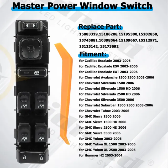 Master Power Window Switch Driver Left for Chevy Tahoe 2003-2006 Silverado 1500 2