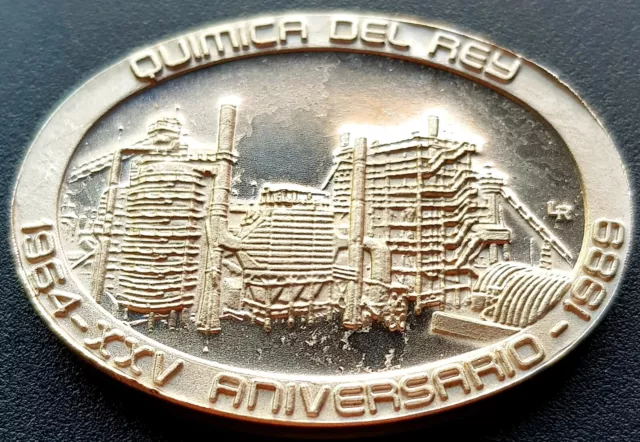 UNC 1989 PROOF 1oz. QUIMICA PEÑOLES 25 anniversary by LORENZO RAFAEL Very Nice!