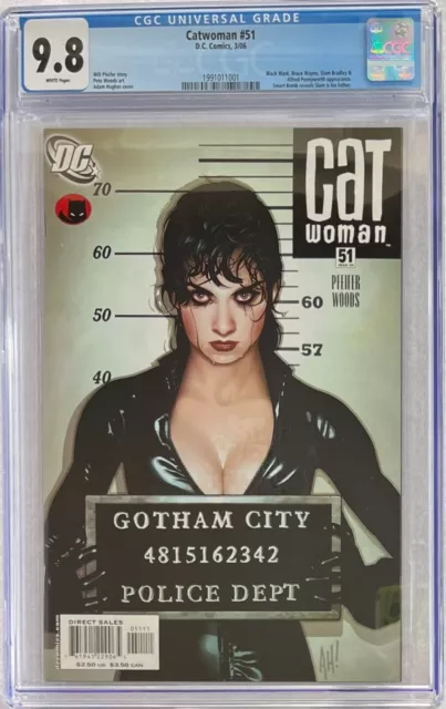 CATWOMAN #51 (DC, 2006) CGC 9.8 (NM/MT) White Pages - Adam Hughes Mugshot Cover