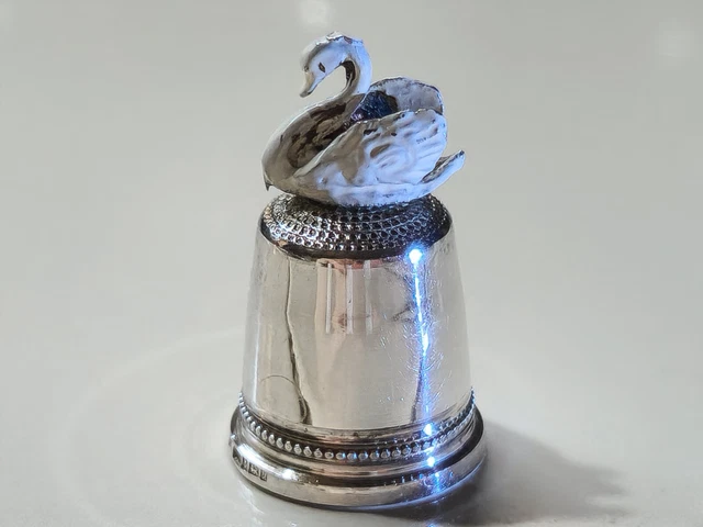 Vintage Sterling Silver Thimble Made in England by Swann Thimbles No holes EC