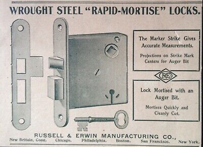 1901 Ad(J33)~Russell & Erwin Mfg. Co. New Britain, Conn. "Rapid-Mortise" Locks