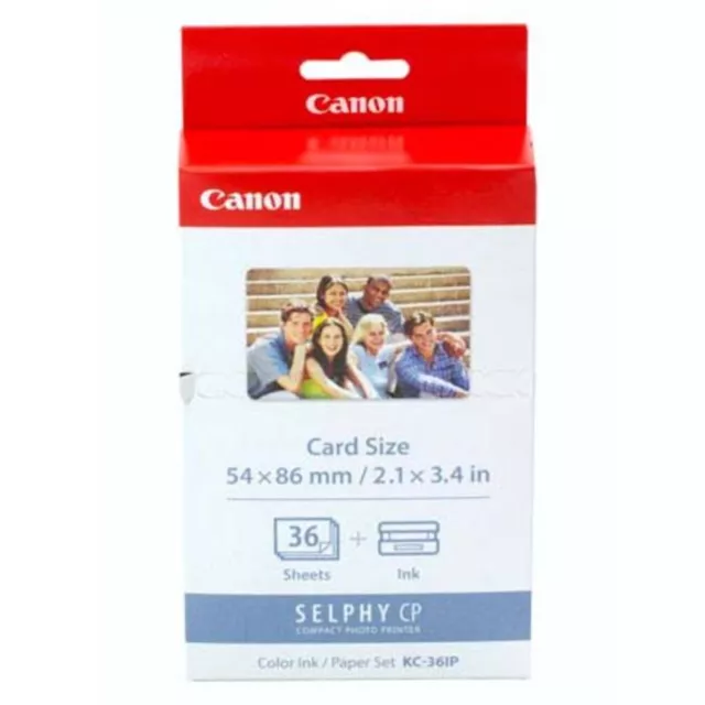 Original Canon KC-36IP 36 Sheet Colour Ink & Card Size Paper Pack (7739A001)