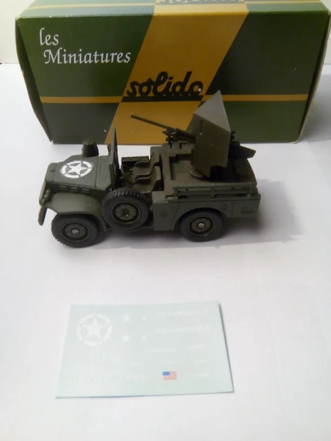 Solido Militaire 128 Dodge 4x4 Américain avec canon de 37 mm made in France