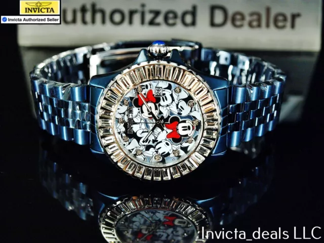 Invicta Disney® 38mm Minnie Mouse Crystal Accented Limited Edition Blue Watch
