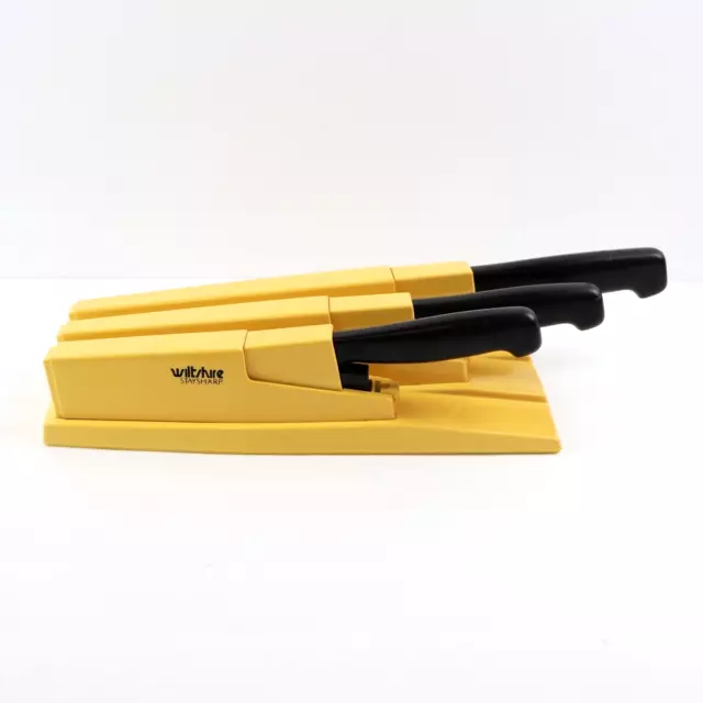 Wiltshire Staysharp Vintage Kitchen 3-Piece Set Knifes with Yellow Case Holder