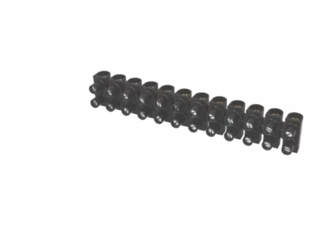 Barrette de connexion "domino" 12 entrées 2.5mm² noire 10