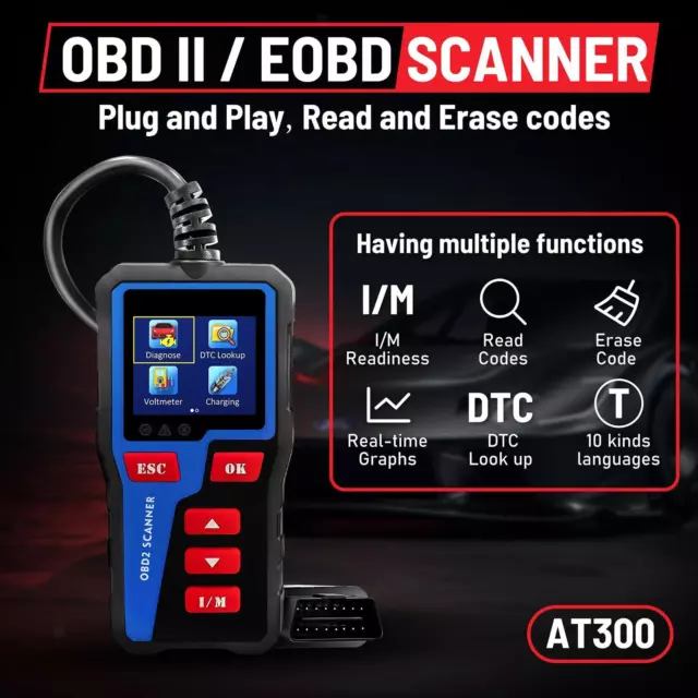 OBD2 Scanner OBD2 Check Engine Lights Plug Play Live Data Auto Diagnose Tool
