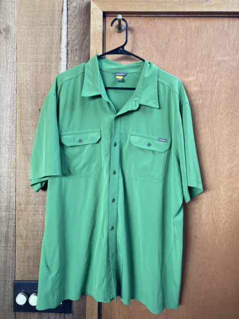 Eddie Bauer 2XL Mens Travel Shirt - Short Sleeve Button Up