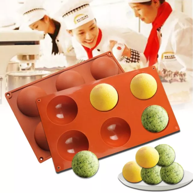 6 Cavities Large Hemisphere Chocolate Silicone Mold Cake Dome Baking Mould MK