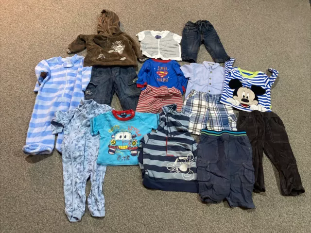 baby boys clothes 9-12 months bundle Tigger All In One Hoodie Jeans Shirt Mickey