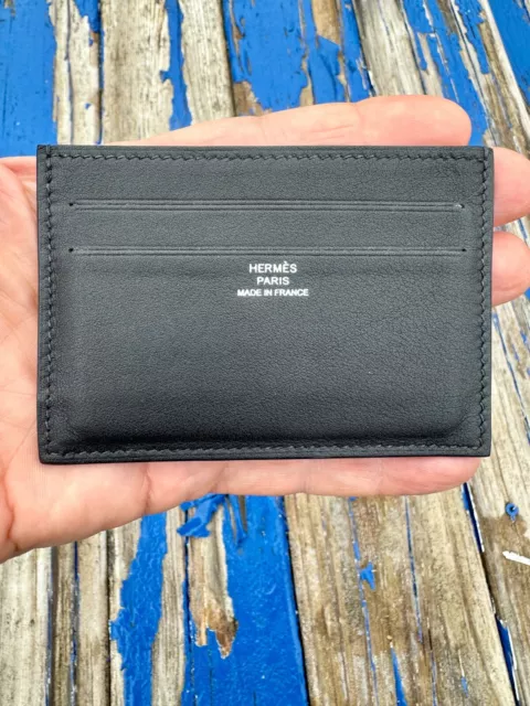 HERMES CITIZEN TWILL Card Holder - Black. Used and Excellent