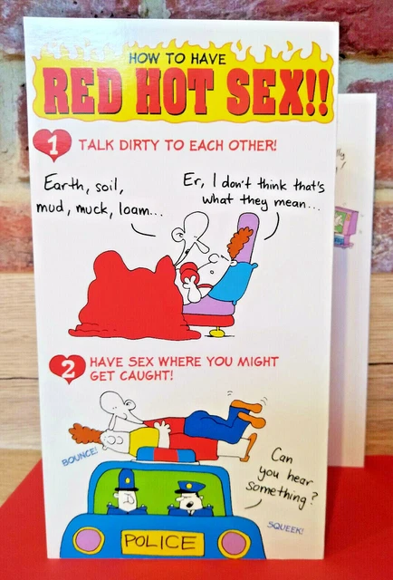 LARGE 9” X 5” Naughty Rude Retro Red Hot Sex Valentines Card Eco Friendly £1.99 - PicClick UK