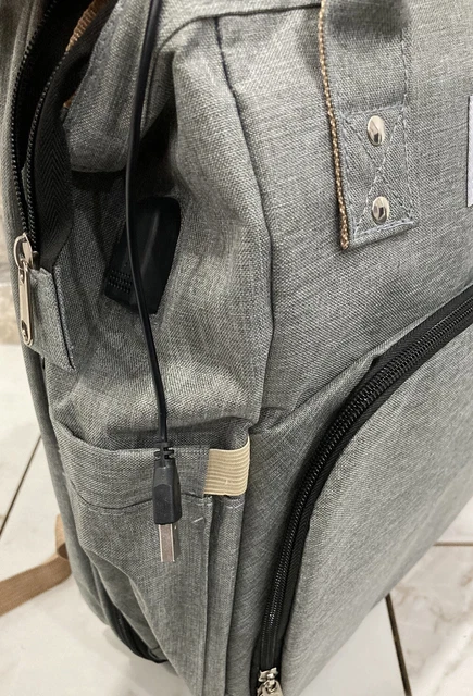 3 in 1 GRAY Diaper Bag Backpack, Baby Portable Crib, Bassinet Bed Changing Mat N 11