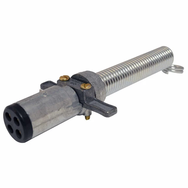 4 Pole Plug with Cable Clamp and Spring Protector trailer hookup connector
