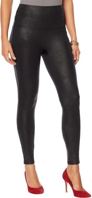 DG2 Diane Gilman Slim Sleek Coated Knit Legging BLACK Tall M # 678-576