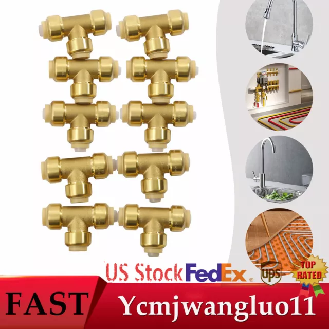 1/2 Inch Straight Coupling Push-Fit Fitting to Connect Pex Copper CPVC Lead Free