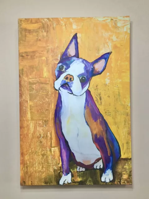 Trademark Fine Art Wrapped Canvas Giclee Boston Terrier Print