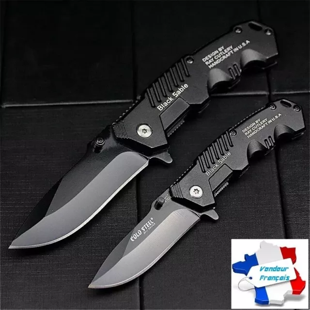 Couteau EDC 20 cm pliant de poche Chasse Survie Attaque Survie USA Militaire