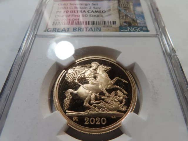 R23 Great Britain 2020 GOLD 2 Sovereign NGC PROOF-70 ULTRA CAMEO