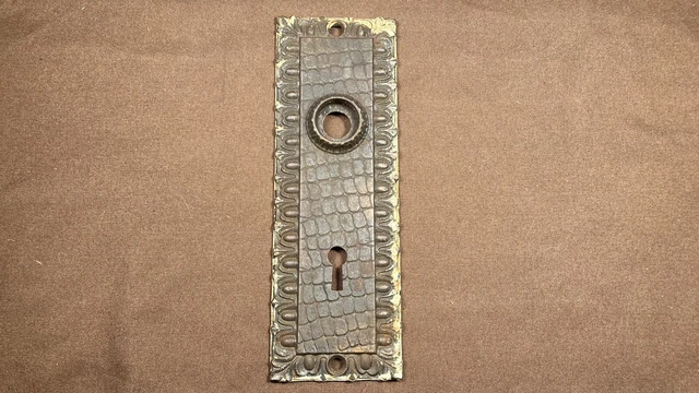 Antique Vintage Victorian Eastlake Door Knob Back Plate Mortise Lock Escutcheon
