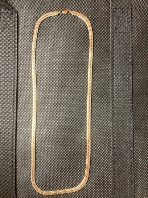 14K Yellow Solid Gold Herringbone Chain Necklace 23" 25 Grams Made in Italy