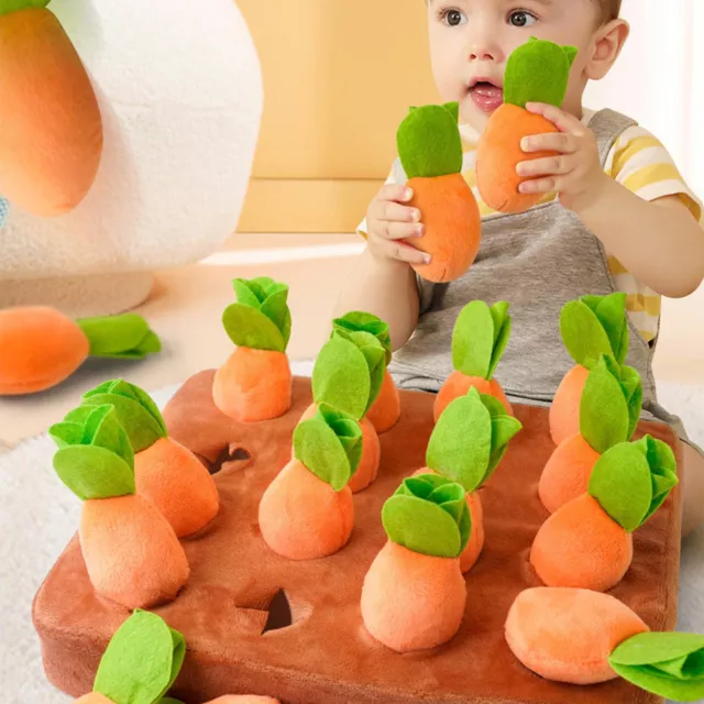 Baby-Karotten-Spielzeug für Kleinkinder, pädagogisch, bunt, Zieh-Karotten-Ernt